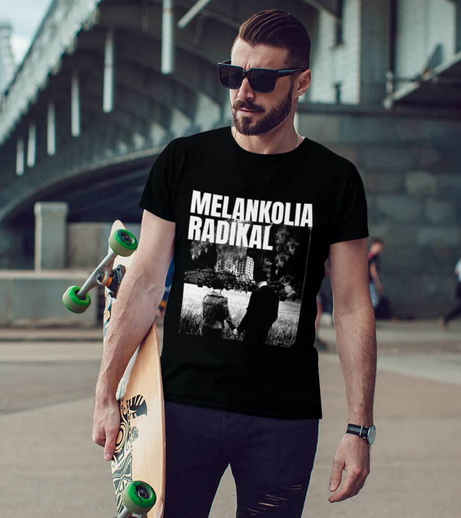 Melankolia Radikal Maukah Kau Berdiri Bersama Melawan Malam Malam YG 2 Sided Urban Streetwear Aesthetic T-Shirt