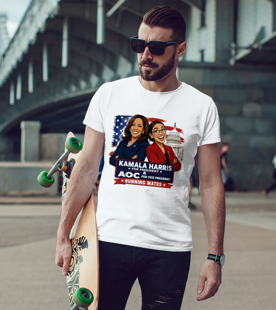 Kamala Harris For President AOC Vice President Running Mates Capitol T-Shirt