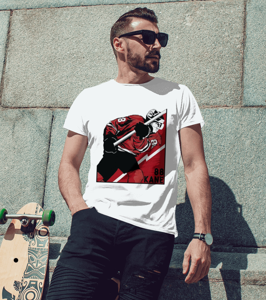 Patrick Kane 88 Chicago Blackhawks Comic Style Hockey Player T-Shirt