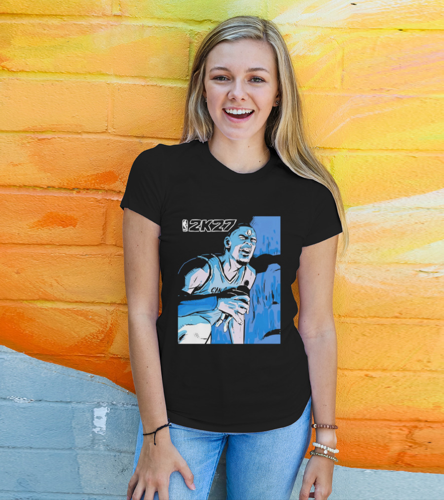 Victor Wembanyama NBA 2K27 Basketball Game Cover T-Shirt