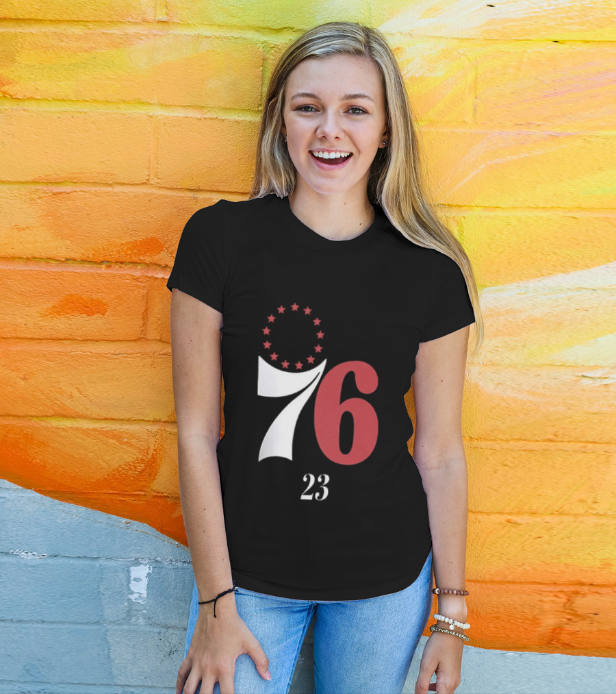 LeBron James Philadelphia 76ers Red In The Paint 23 Number 76 Stars T-Shirt