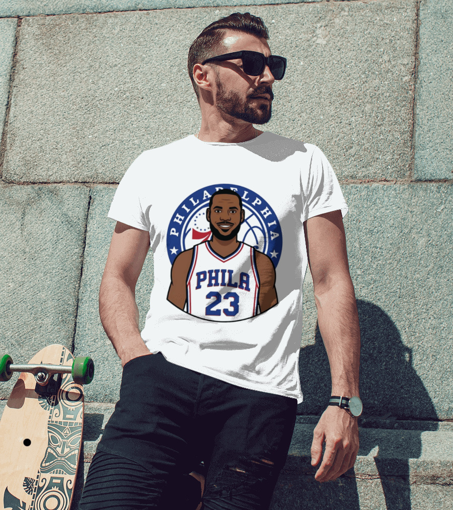King James Philadelphia Phila 23 Basketball 76ers Star T-Shirt