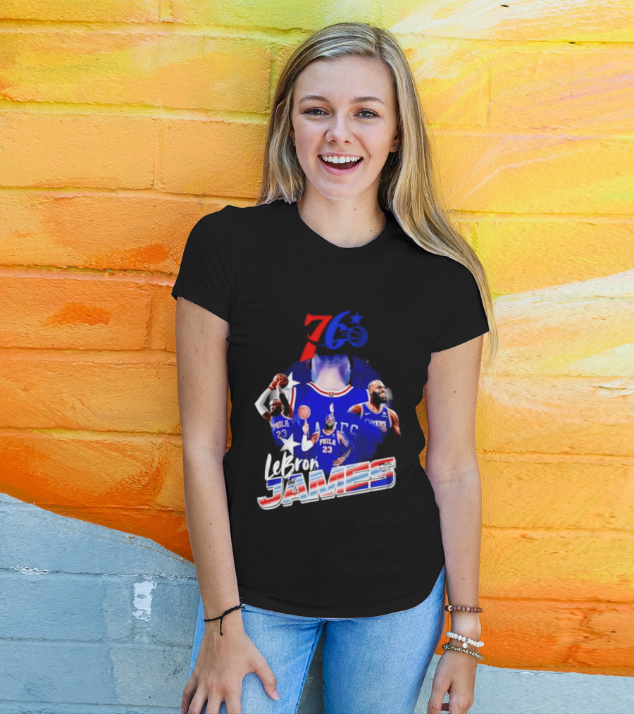 LeBron James Philadelphia 76ers 23 Player Collage T-Shirt