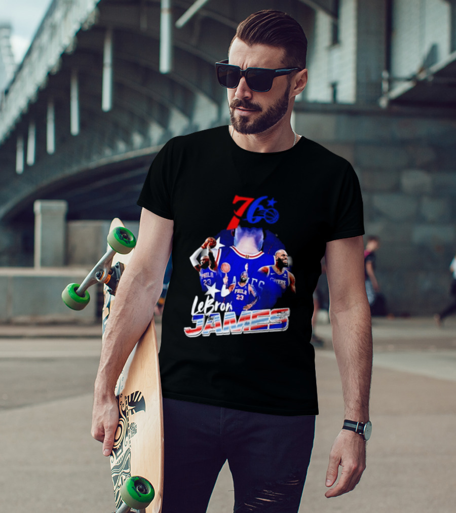 LeBron James Philadelphia 76ers 23 Player Collage T-Shirt