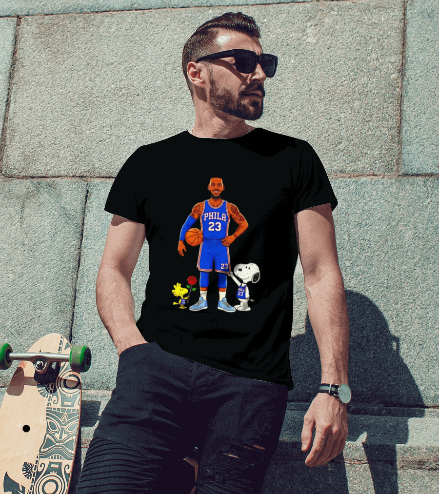 LeBron James Snoopy Woodstock Philadelphia Phila 23 Basketball T-Shirt