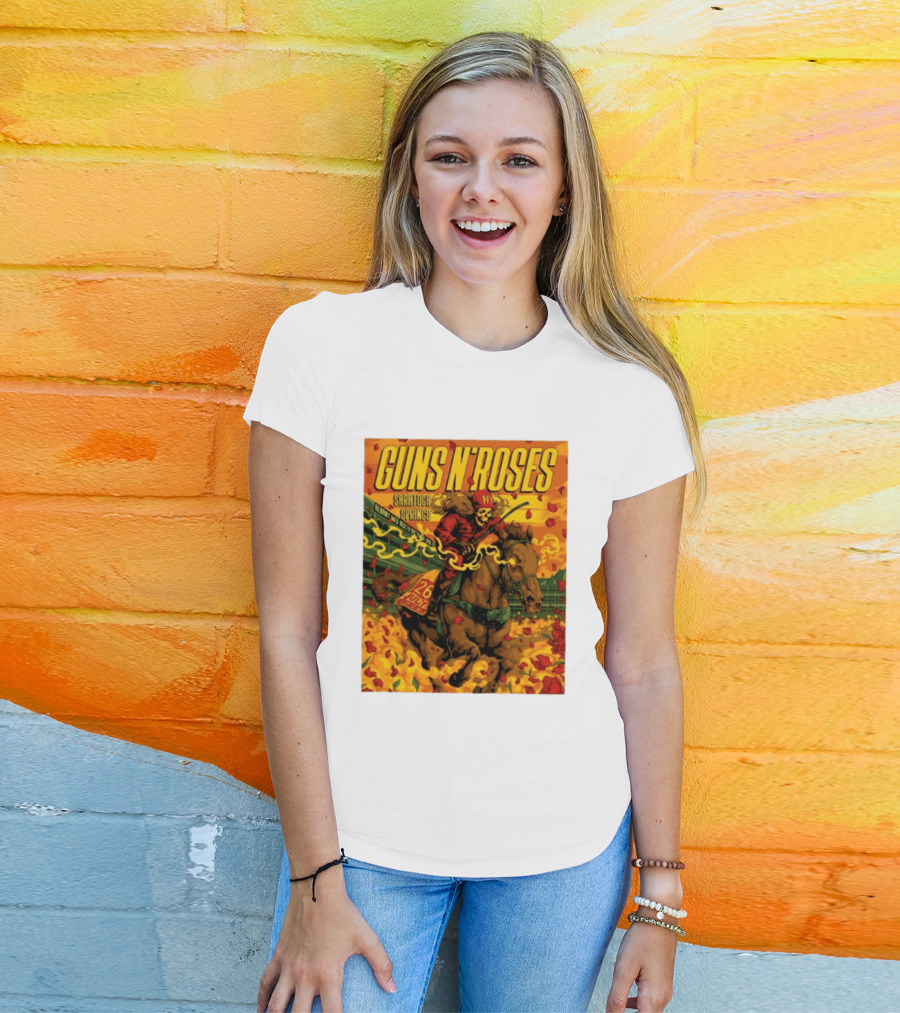 Guns N' Roses Saratoga Springs July 26 2026 Equestrian Skull Rider NY Event T-Shirt