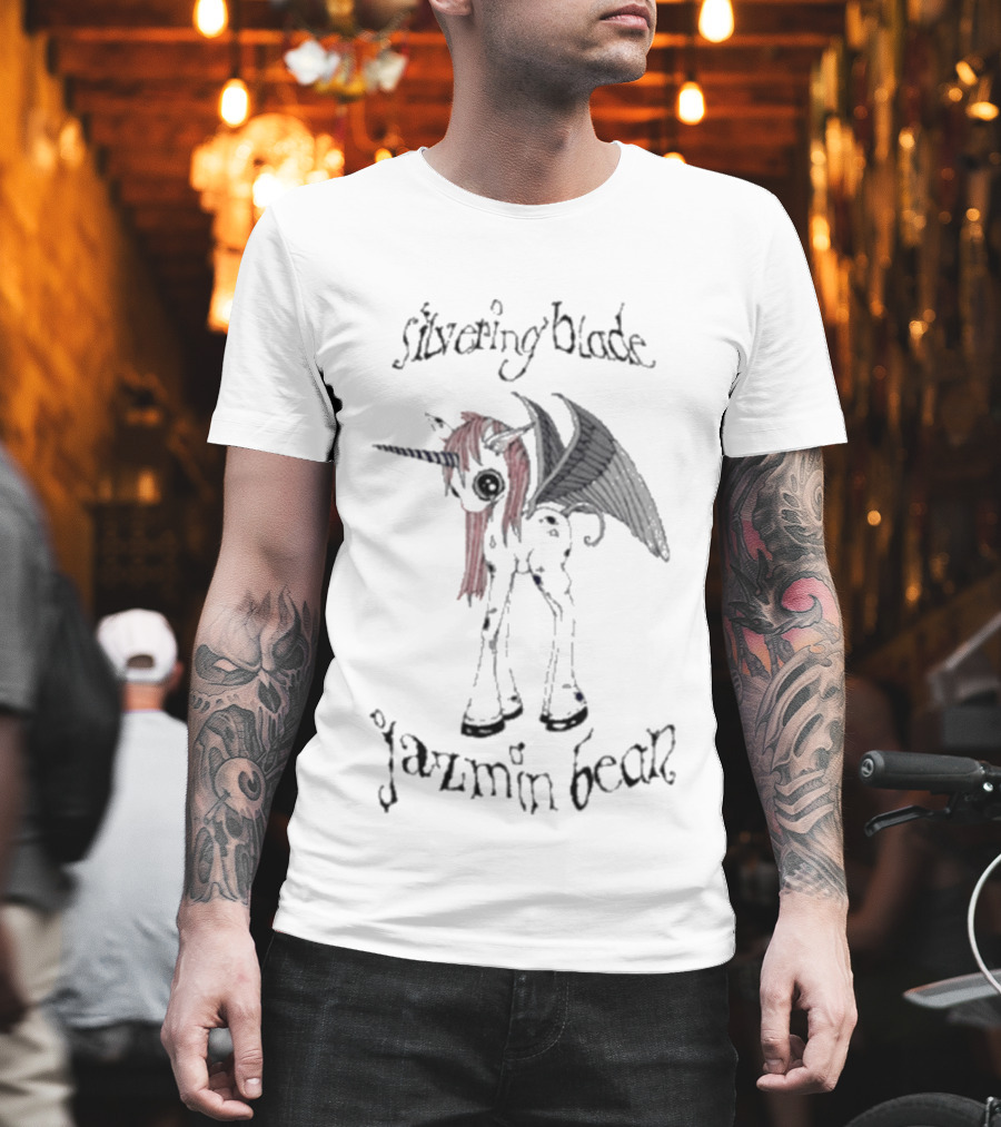 Jazmin Bean Silvering Blade Unicorn With Wings T-Shirt