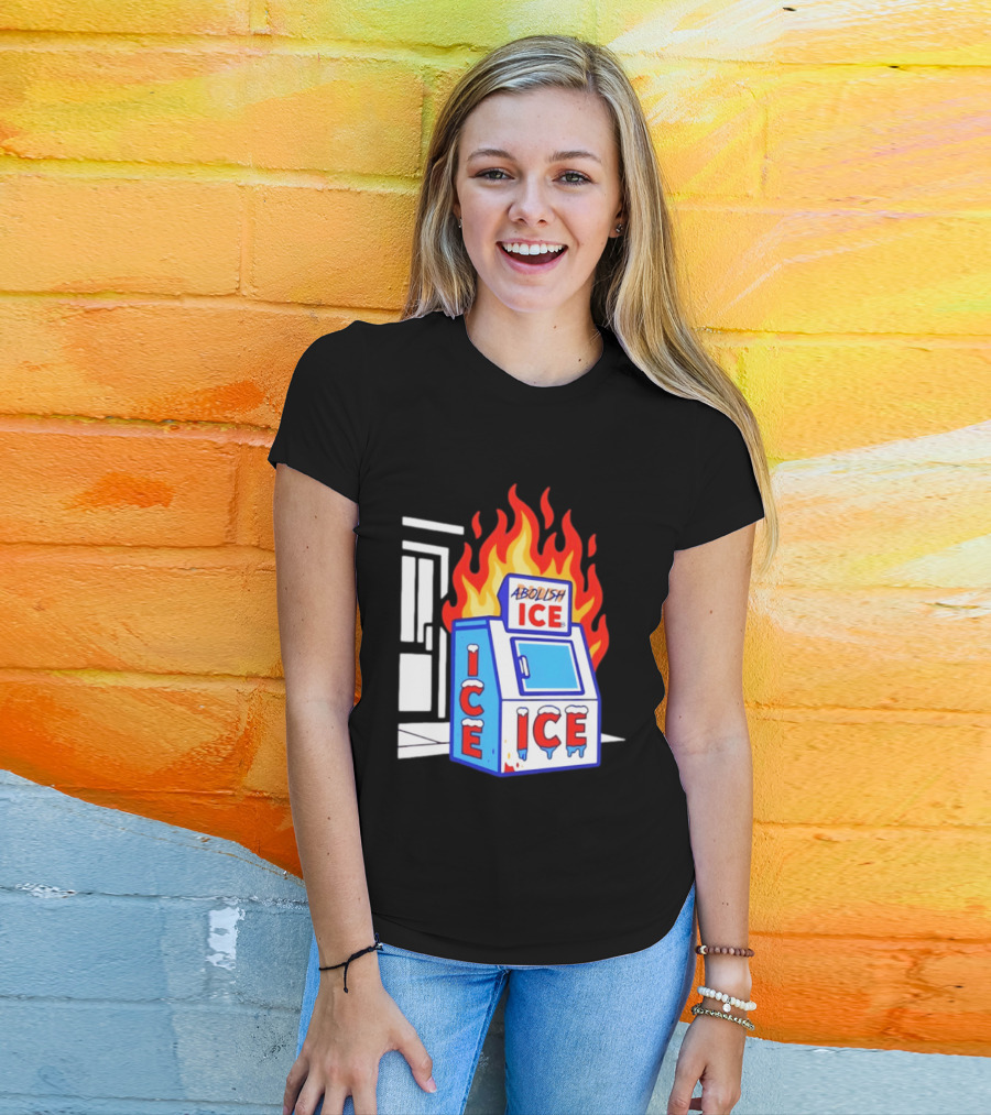 Abolish ICE Fiery Vending Machine Protest Activism T-Shirt
