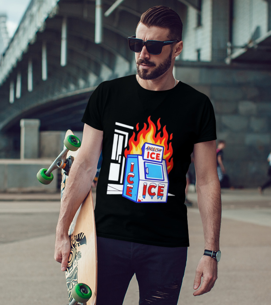 Abolish ICE Fiery Vending Machine Protest Activism T-Shirt