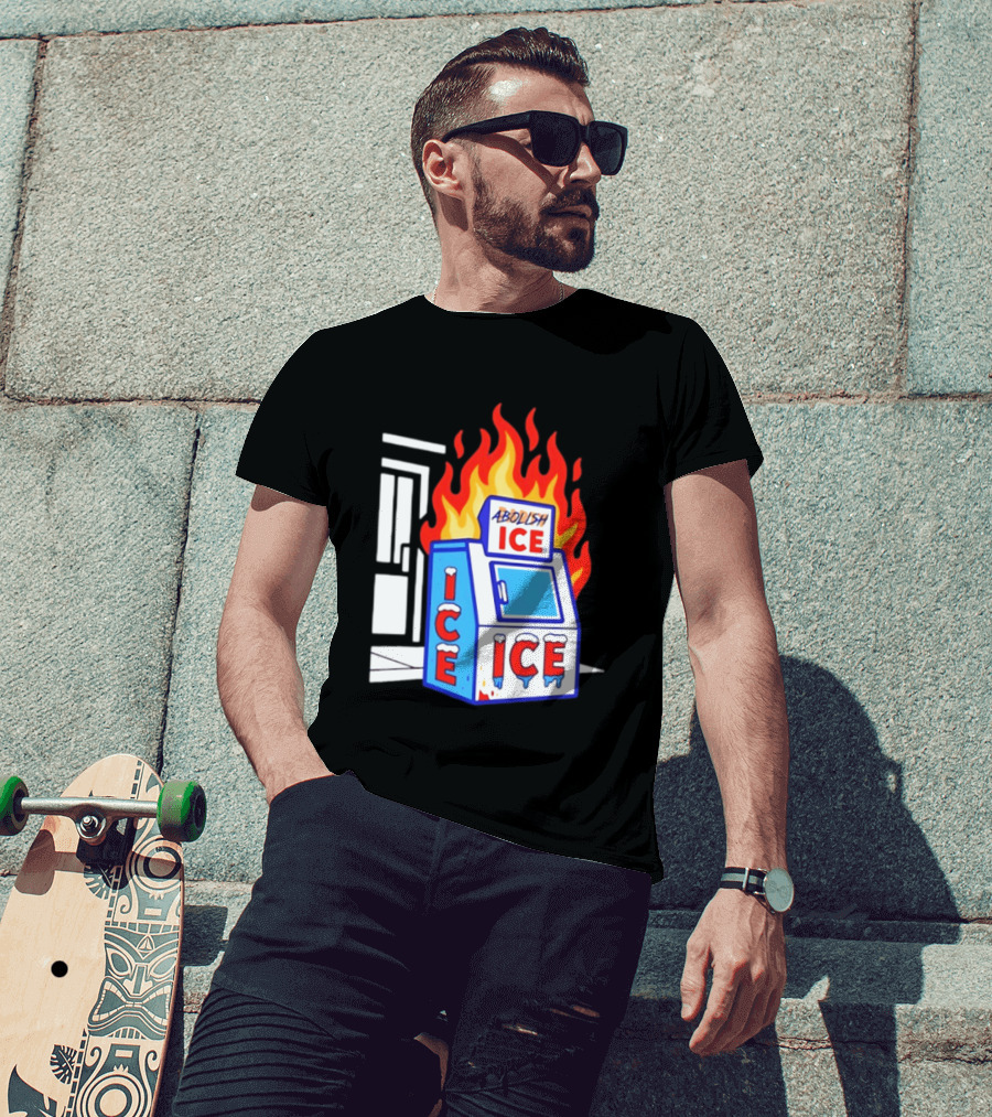 Abolish ICE Fiery Vending Machine Protest Activism T-Shirt