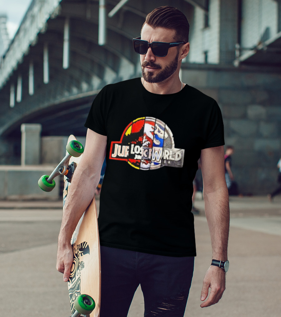 Jurassic Park Lost World Jurassic World Dinosaur Collage T-Shirt