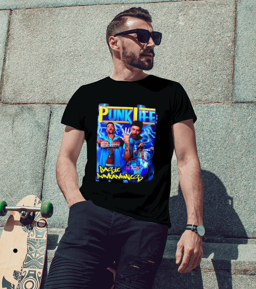 Punk Life Basic Punkanomics Drug Free CM Punk T-Shirt