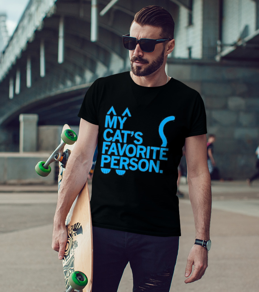 My Cat's Favorite Person Cat Ears And Tail Blue T-Shirt
