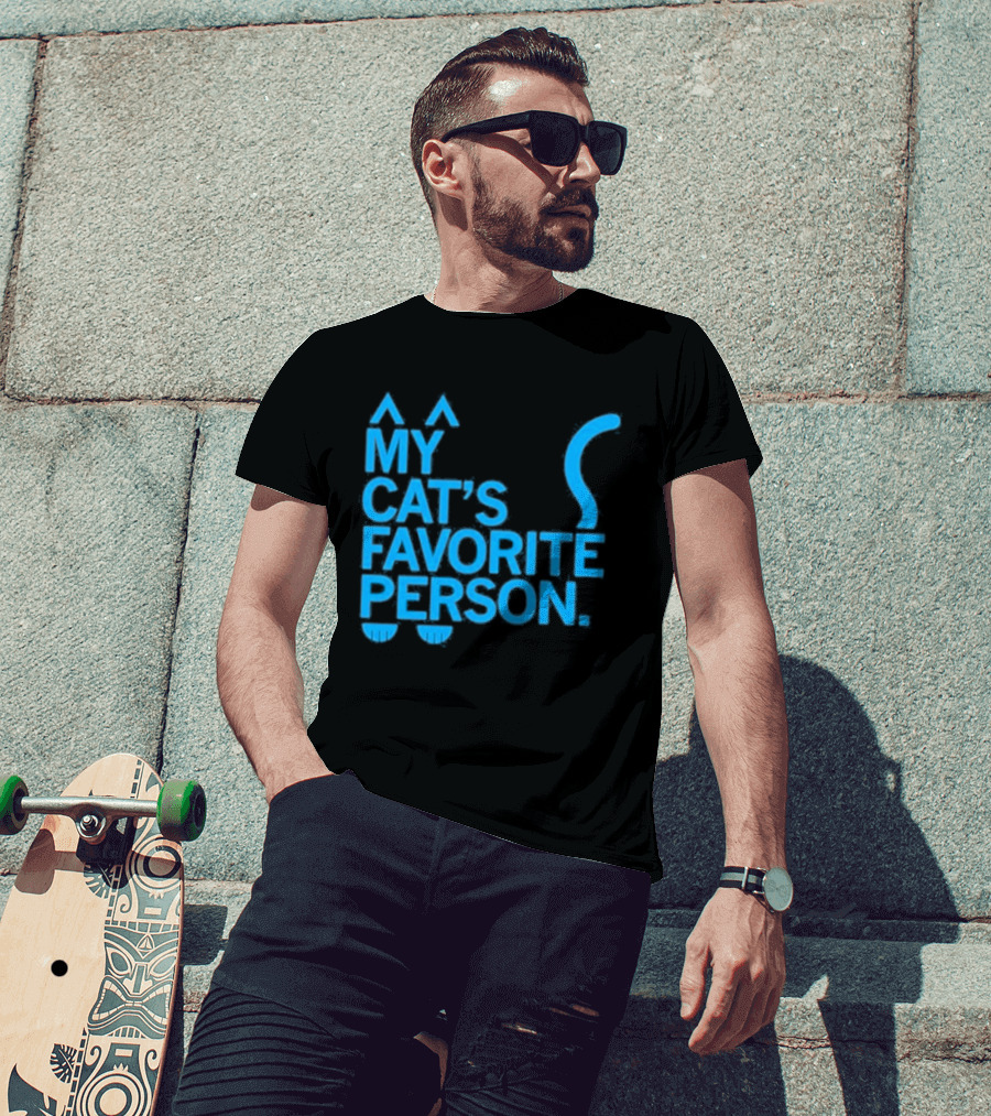 My Cat's Favorite Person Cat Ears And Tail Blue T-Shirt