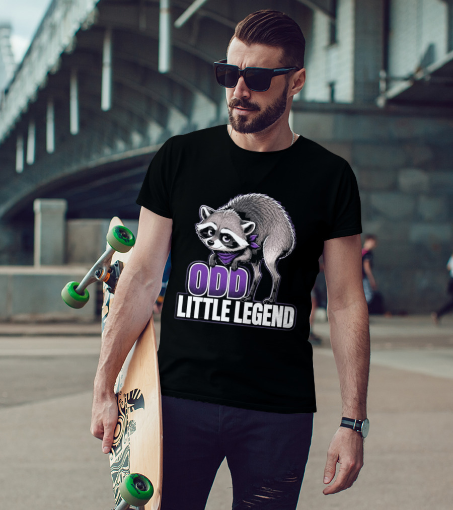 Odd Little Legend Jimothy Raccoon Purple Bandana T-Shirt