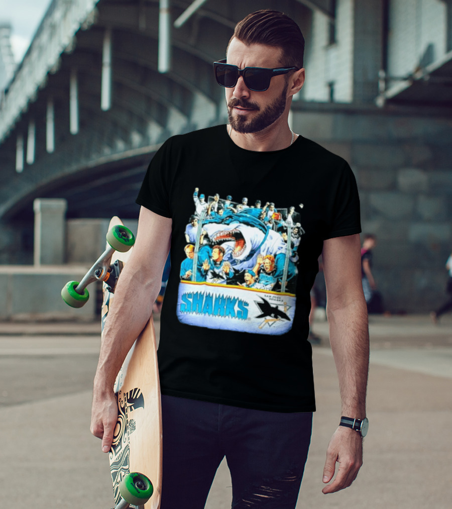 San Jose Sharks NHL Shark Attack Fans Ice Hockey T-Shirt