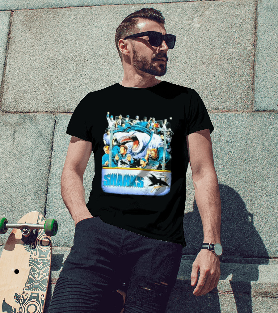 San Jose Sharks NHL Shark Attack Fans Ice Hockey T-Shirt