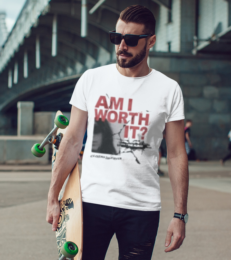 Clover's Daughter Am I Worth It Black And White T-Shirt