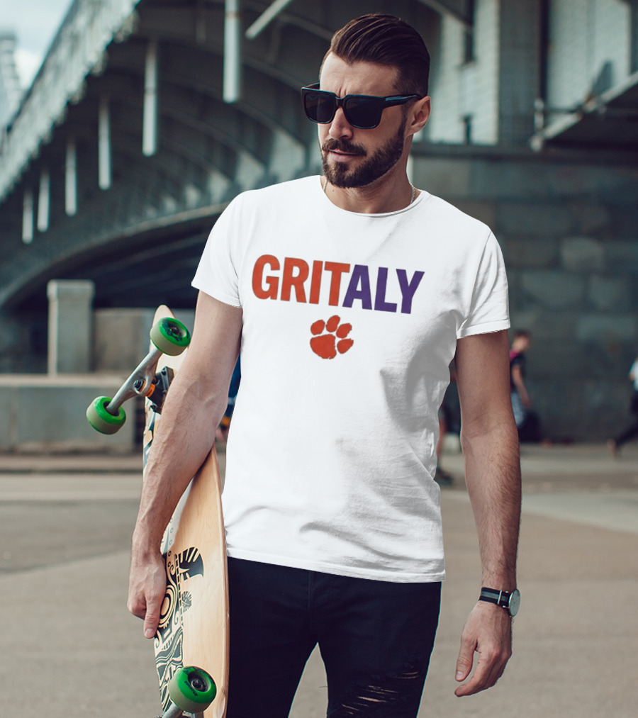 Gritaly Clemson Basketball Orange Purple Paw T-Shirt