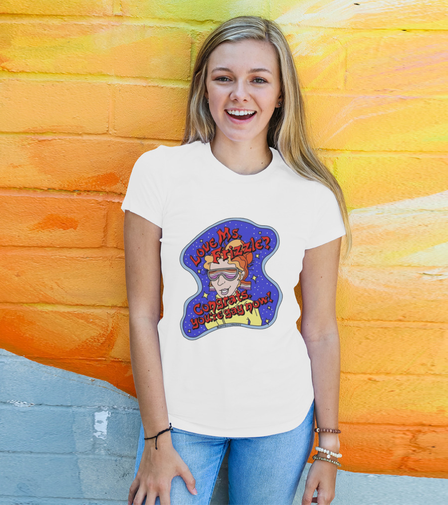 Love Ms Frizzle Congrats You're Gay Now Retro Space T-Shirt