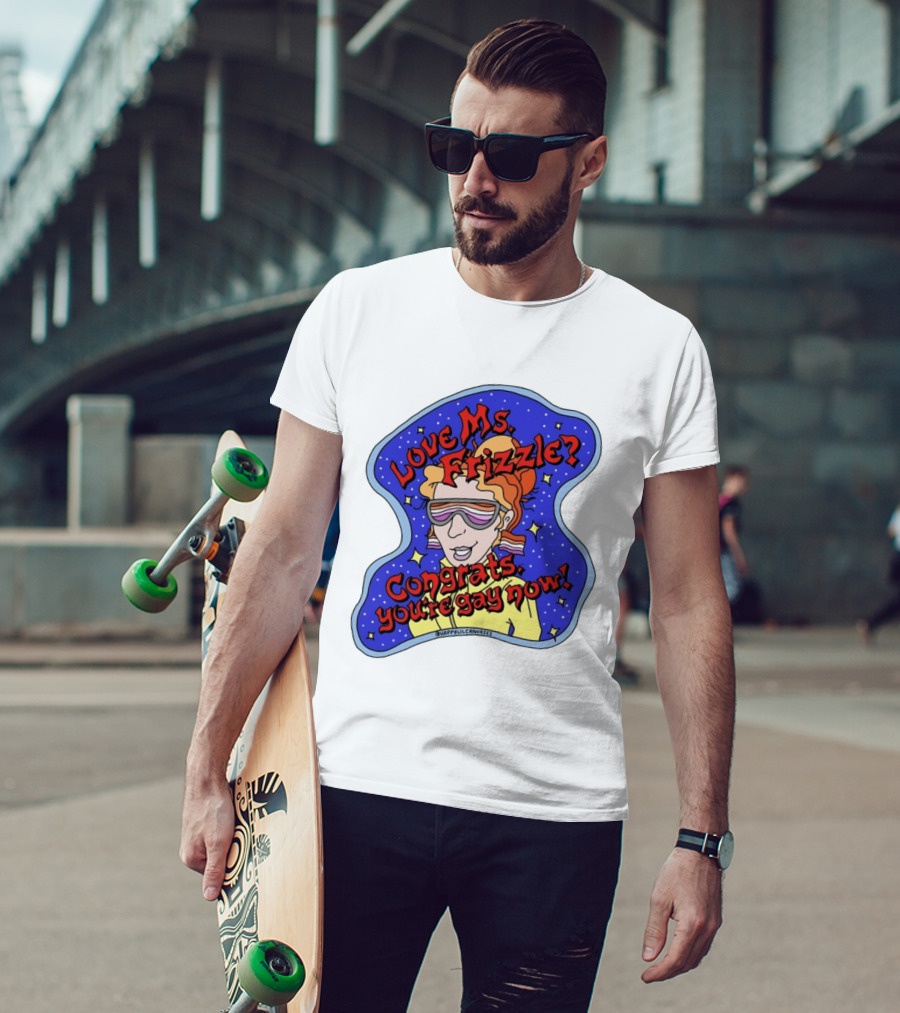 Love Ms Frizzle Congrats You're Gay Now Retro Space T-Shirt