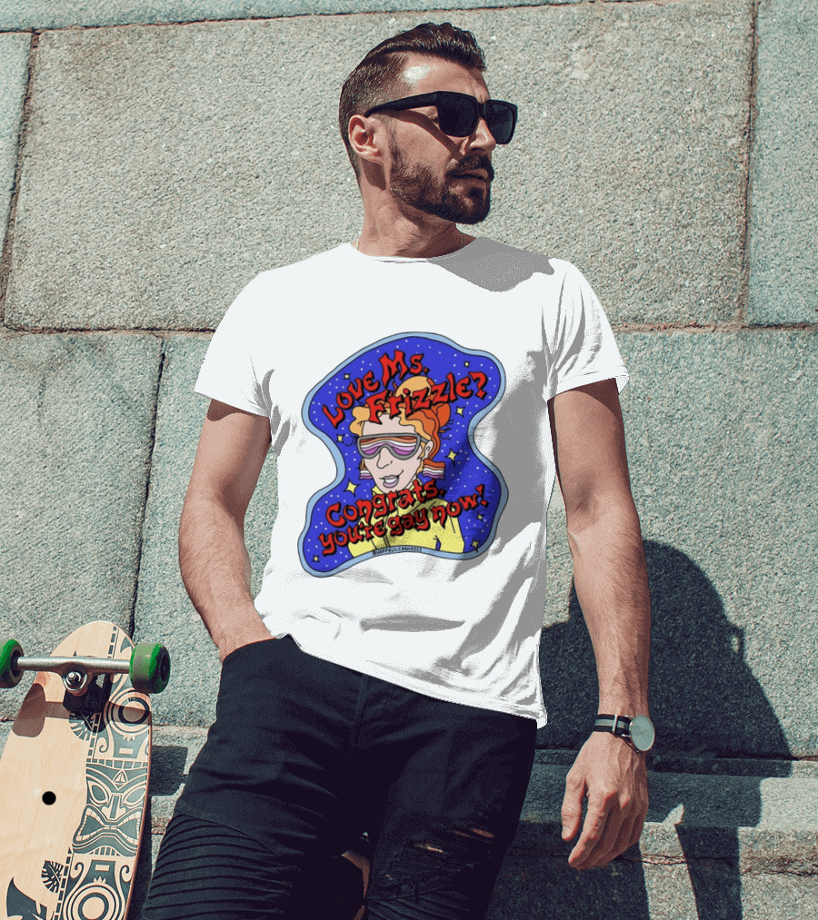 Love Ms Frizzle Congrats You're Gay Now Retro Space T-Shirt