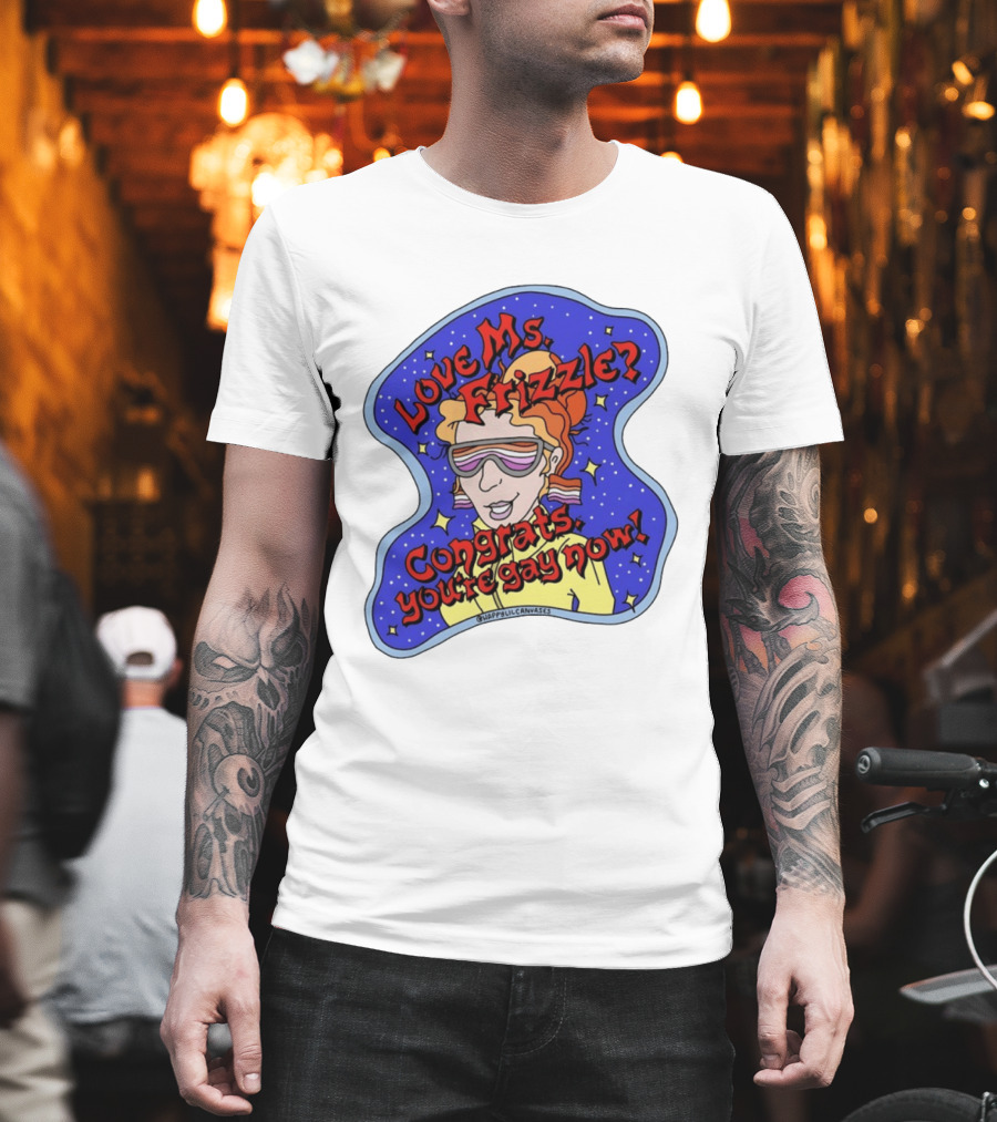 Love Ms Frizzle Congrats You're Gay Now Retro Space T-Shirt