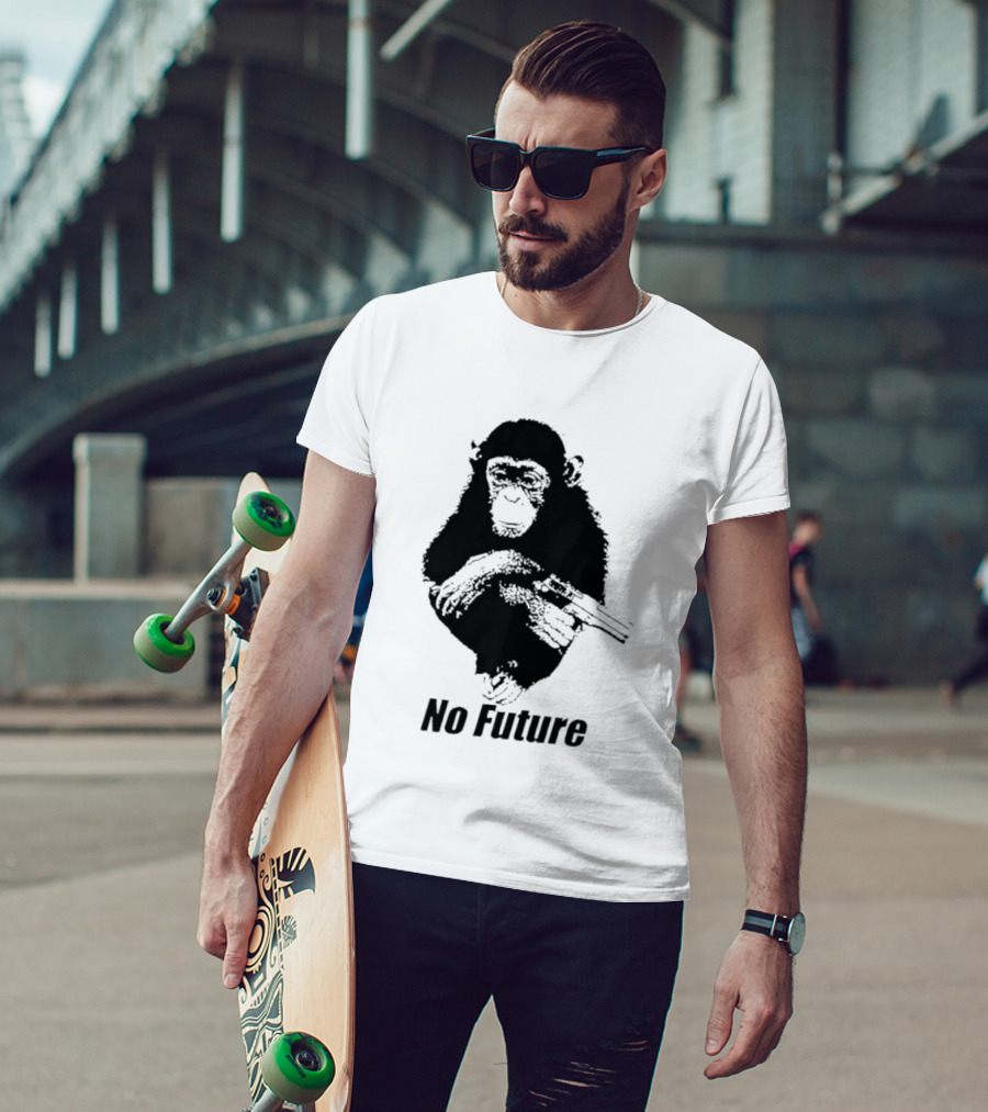 Monkey No Future With Gun T-Shirt