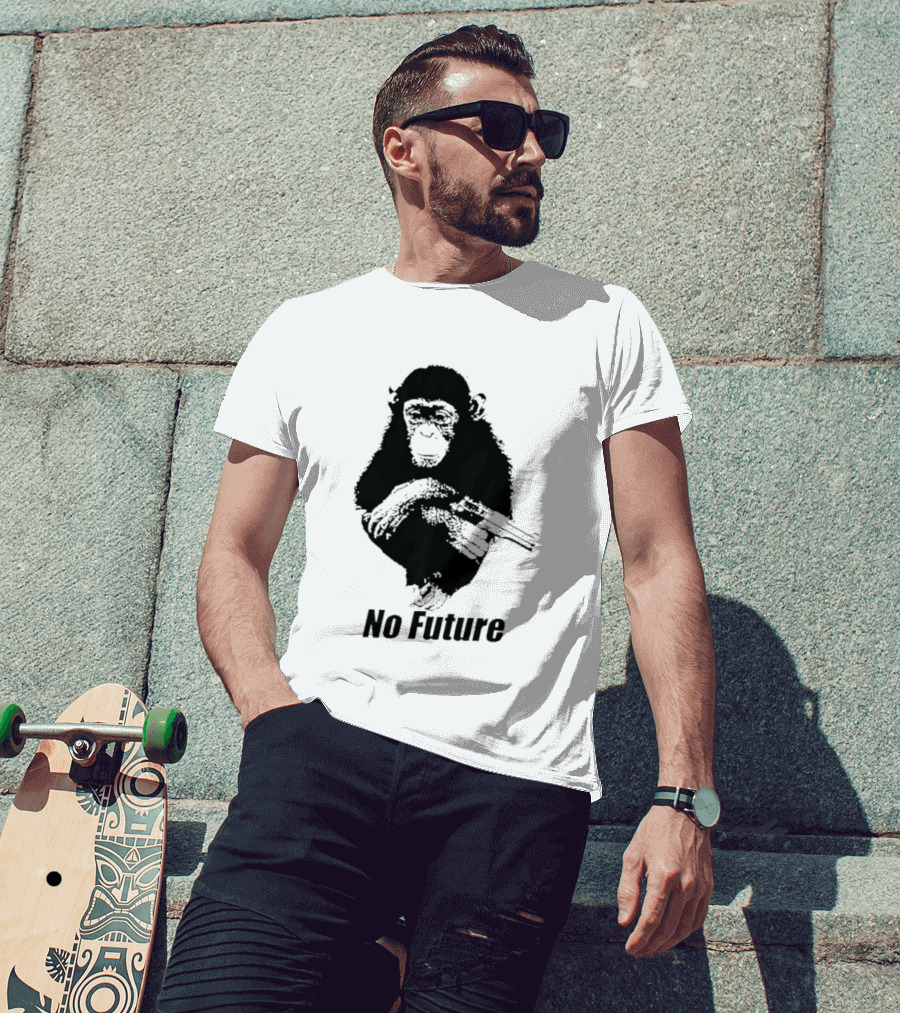 Monkey No Future With Gun T-Shirt
