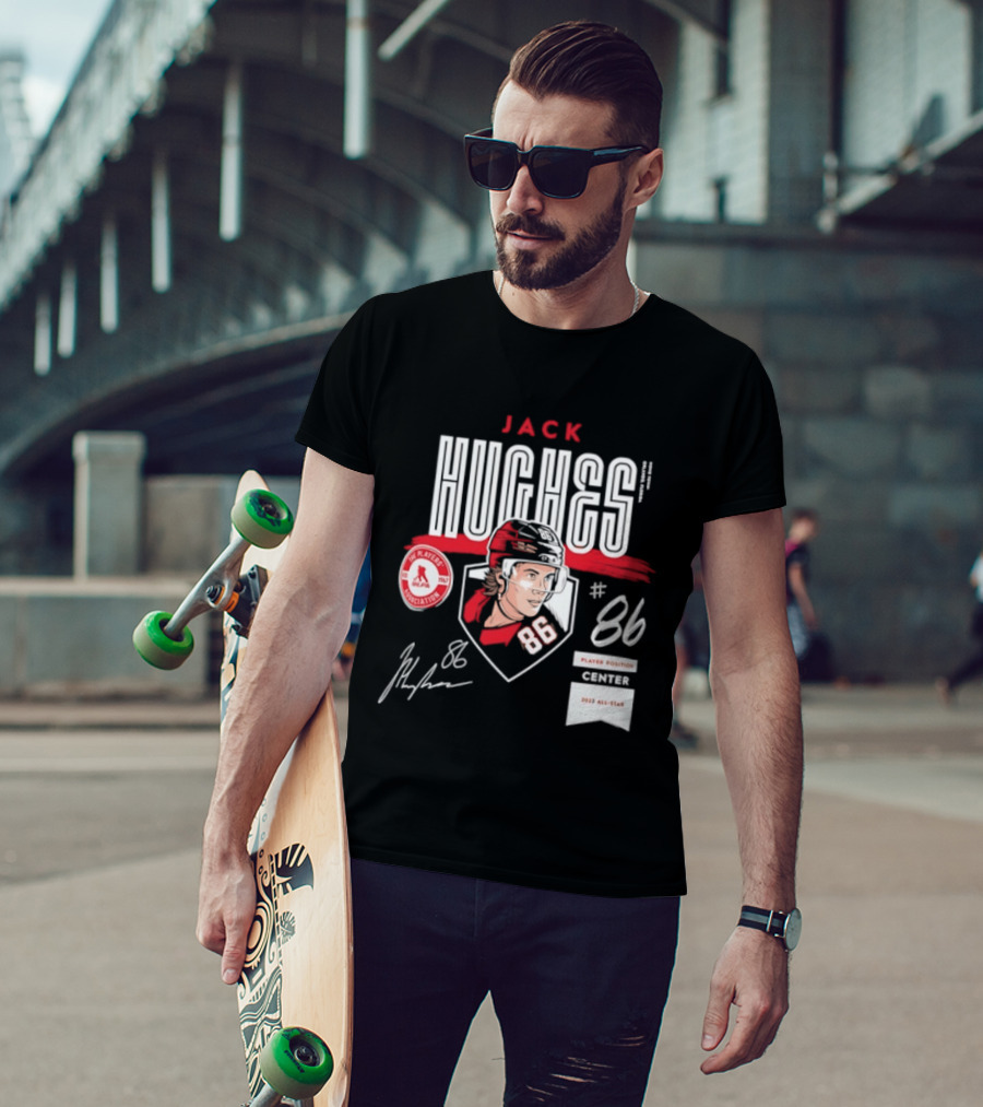 Jack Hughes 86 New Jersey Devils NHL Players Association Center 2026 All Star T-Shirt