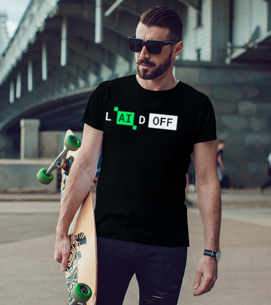 Laid Off AI Artificial Intelligence Tech Layoffs Green Circuit T-Shirt