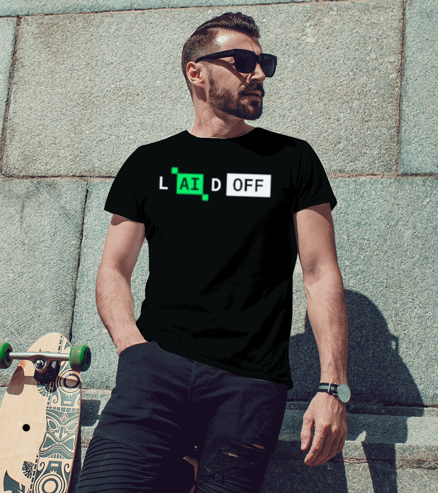 Laid Off AI Artificial Intelligence Tech Layoffs Green Circuit T-Shirt