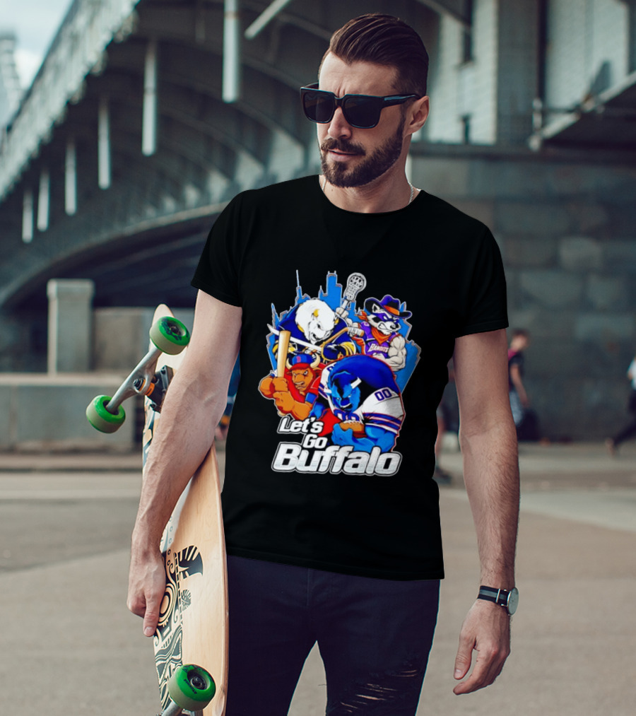 Let's Go Buffalo Bandits Sabres Bills Characters Sports Mascots T-Shirt