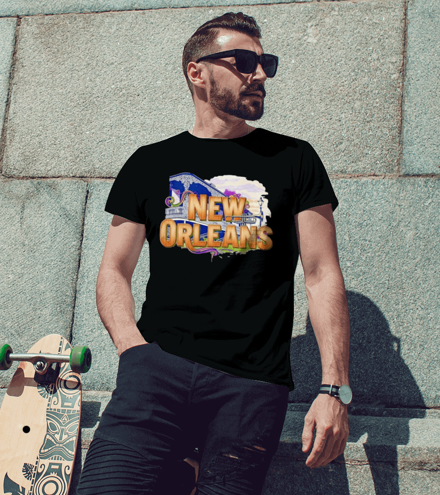 New Orleans Jazz Musical Vibes Trombone Balcony T-Shirt