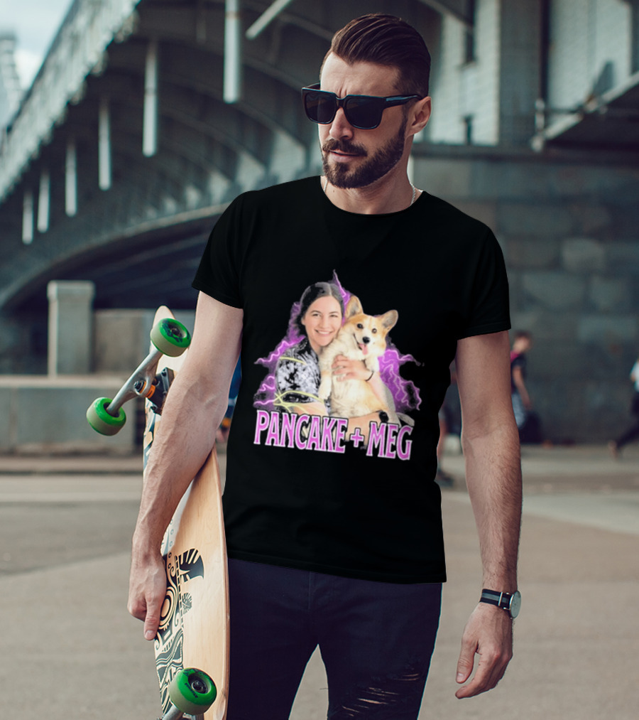 Pancake + Meg Electric Purple Corgi Hug T-Shirt