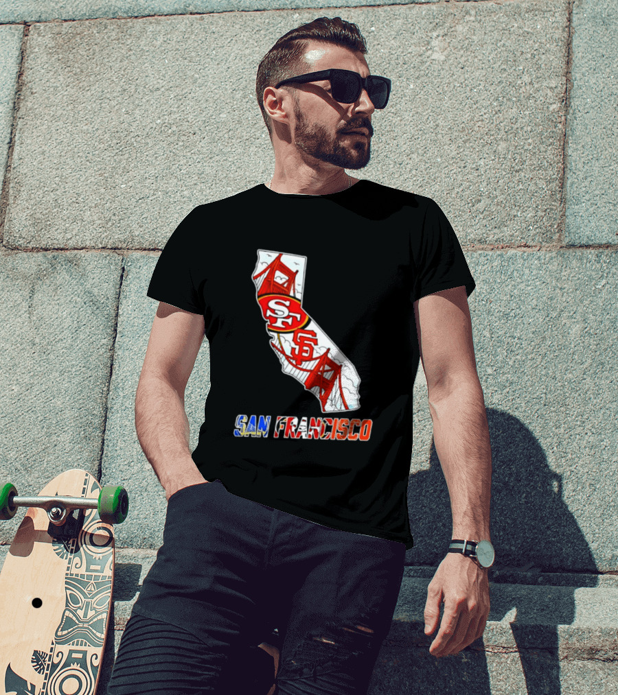 San Francisco 49ers Giants California Map T-Shirt