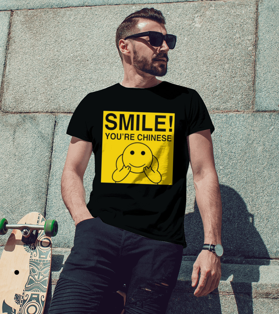 SMILE You're Chinese Sticker Emoticon Sign Yellow T-Shirt