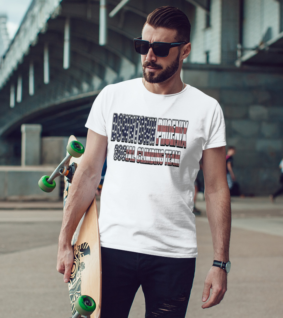 Downtown Phoenix Social Climbing Team American Flag T-Shirt