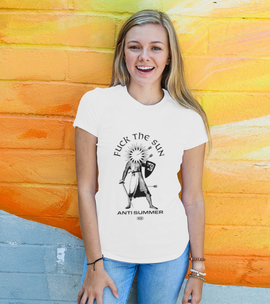 Fuck The Sun Anti Summer Minimalist Sun Hating Rebel T-Shirt