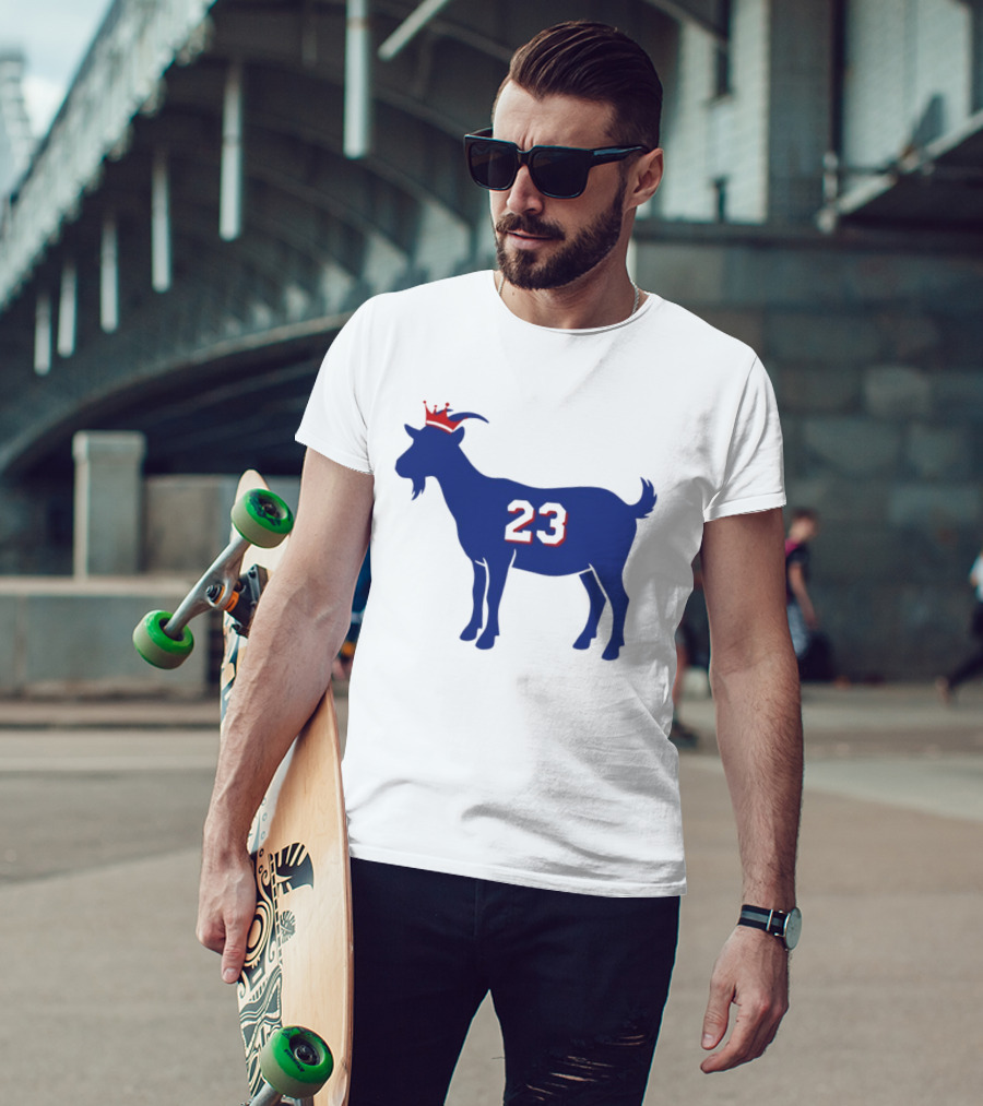 LeGOAT 23 Philadelphia Basketball Crowned Goat T-Shirt