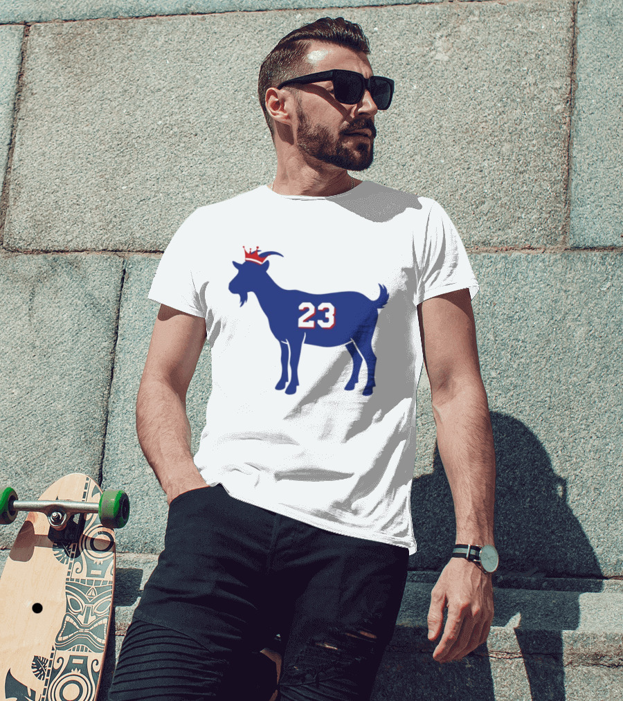 LeGOAT 23 Philadelphia Basketball Crowned Goat T-Shirt