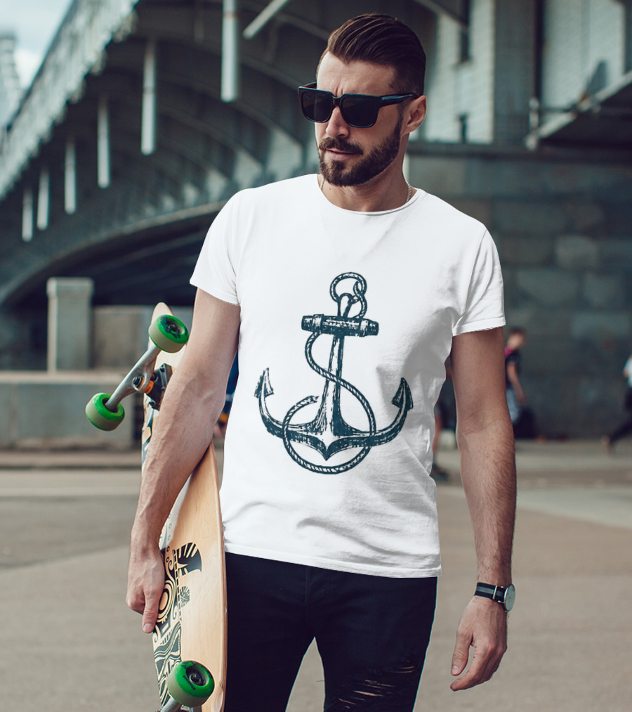 Netflix Here The Whole Time Diego Lira Caio Nautical Anchor T-Shirt