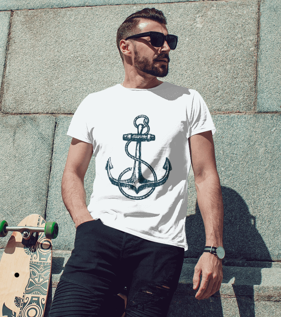Netflix Here The Whole Time Diego Lira Caio Nautical Anchor T-Shirt