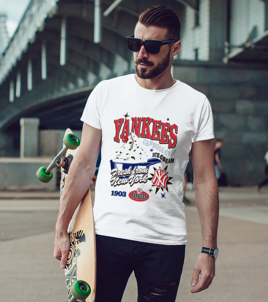 Yankees Cannoli Chip Ice Cream Fresh From New York Since 1903 T-Shirt