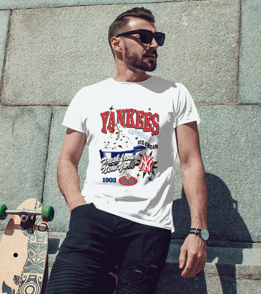 Yankees Cannoli Chip Ice Cream Fresh From New York Since 1903 T-Shirt