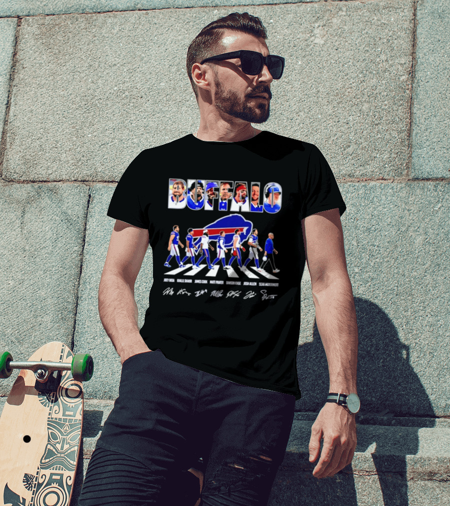 Buffalo Bills Players Abbey Road Sean McDermott Signatures NFL Team T-Shirt
