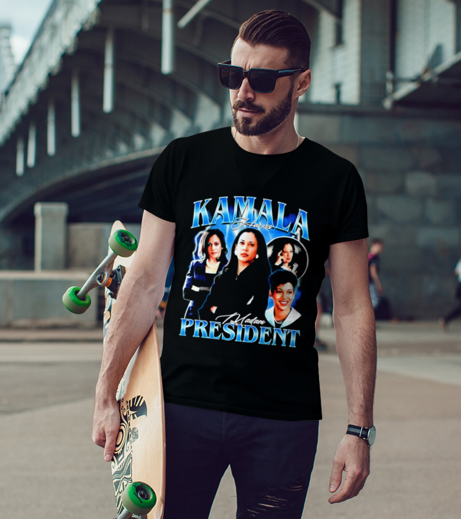 Kamala Harris Madam President Democratic Party Collage T-Shirt