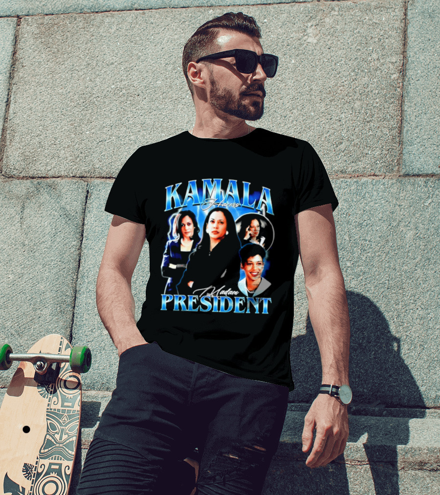 Kamala Harris Madam President Democratic Party Collage T-Shirt
