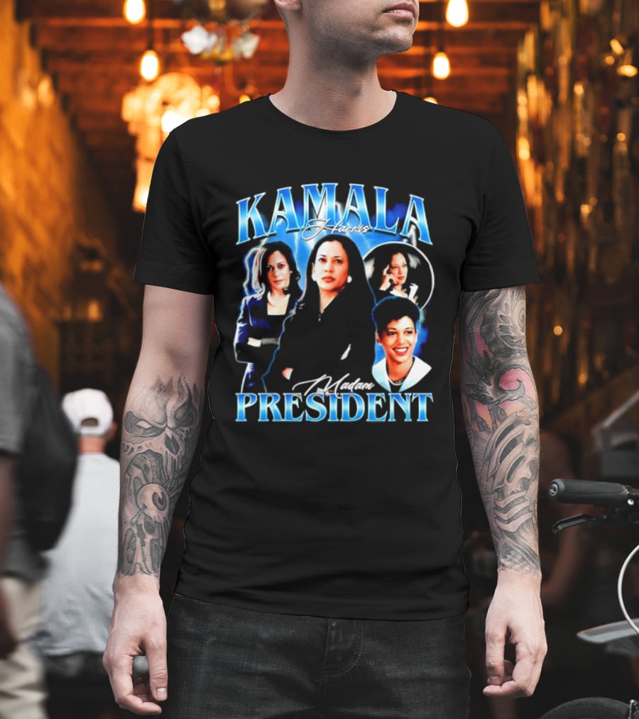 Kamala Harris Madam President Democratic Party Collage T-Shirt