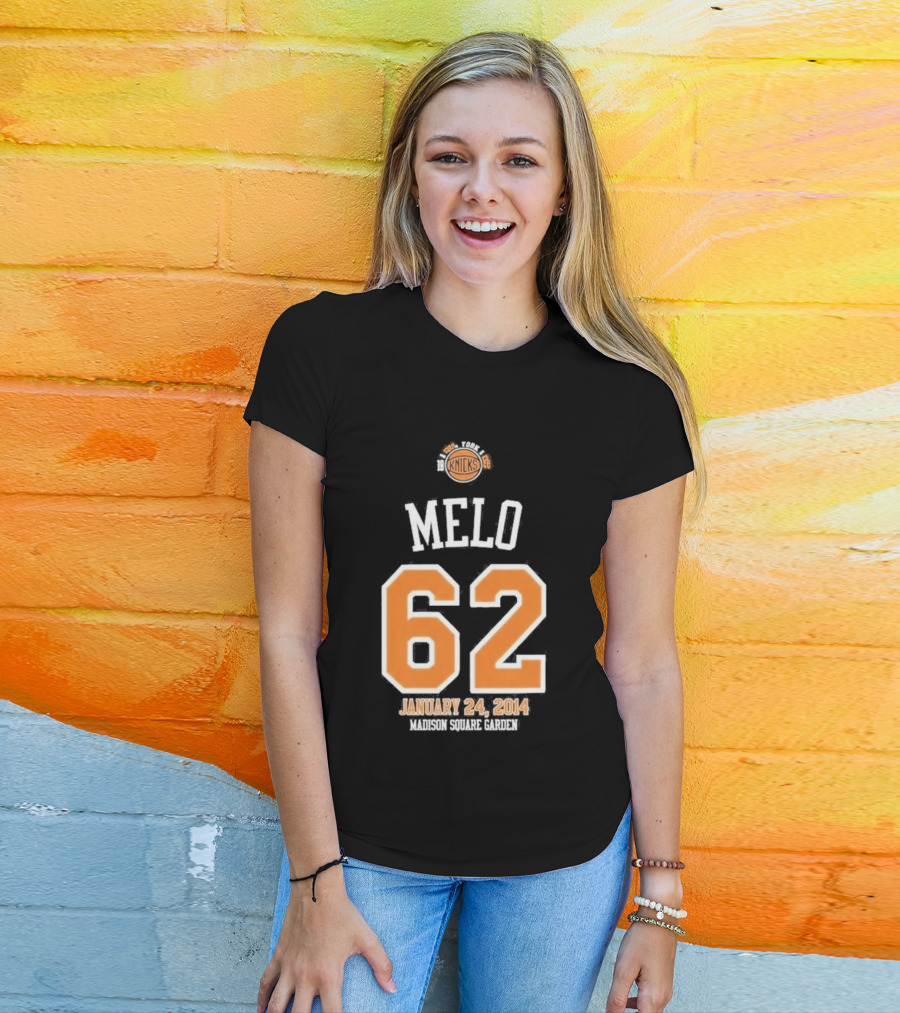 Melo 62 Knicks January 24 2014 Madison Square Garden T-Shirt